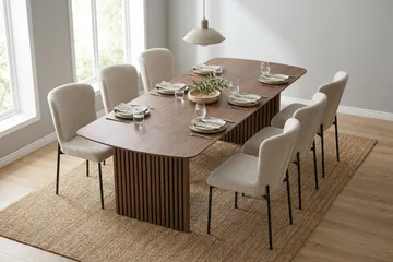 Richeto Matgrupp Rökt Ek 240 cm med 6 Elsie Matstolar - Rökt ek - Möbler - Matplats - Matgrupp & matbord med stolar