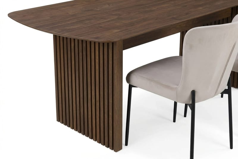 Richeto Matgrupp Rökt Ek 240 cm med 6 Elsie Matstolar - Rökt ek/Beige - Möbler - Matplats - Matgrupp & matbord med stolar