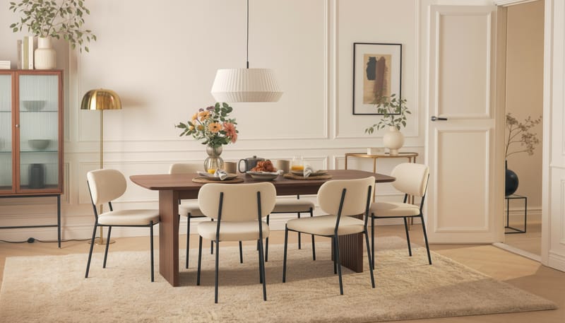 Richeto Matgrupp Rökt Ek 240 cm med 6 Gemmiano Matstolar - Rökt ek - Möbler - Matplats - Matgrupp & matbord med stolar