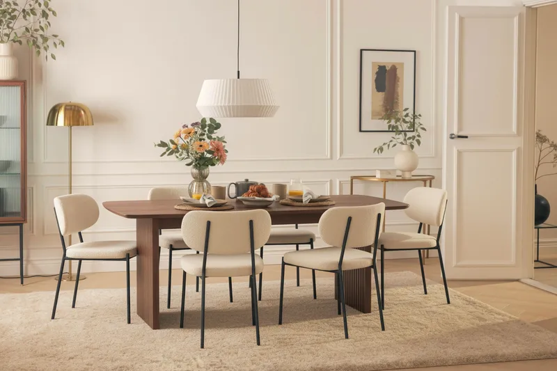 Richeto Matgrupp Rökt Ek 240 cm med 6 Gemmiano Matstolar - Rökt ek - Möbler - Matplats - Matgrupp & matbord med stolar