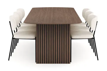 Richeto Matgrupp Rökt Ek 240 cm med 6 Gemmiano Matstolar - Rökt ek - Möbler - Matplats - Matgrupp & matbord med stolar