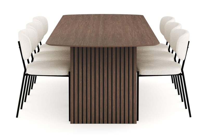 Richeto Matgrupp Rökt Ek 240 cm med 6 Gemmiano Matstolar - Rökt ek - Möbler - Matplats - Matgrupp & matbord med stolar