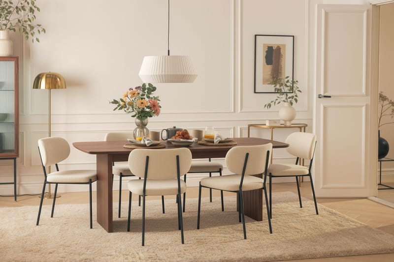 Richeto Matgrupp Rökt Ek 240 cm med 6 Gemmiano Matstolar - Rökt ek - Möbler - Matplats - Matgrupp & matbord med stolar