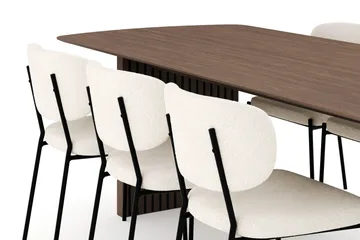 Richeto Matgrupp Rökt Ek 240 cm med 6 Gemmiano Matstolar - Rökt ek - Möbler - Matplats - Matgrupp & matbord med stolar