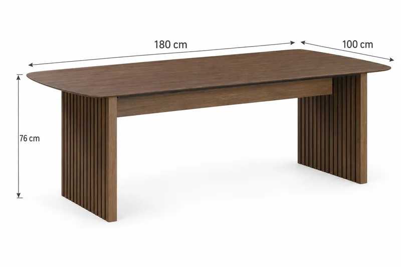Richeto Rektangulär Matgrupp 180 cm – Matbord med 6 Lucy Matstolar med Trä- och Rökt Ek-utseende - Mörkbrun|Greige - Möbler - Matplats - Matgrupp & matbord med stolar