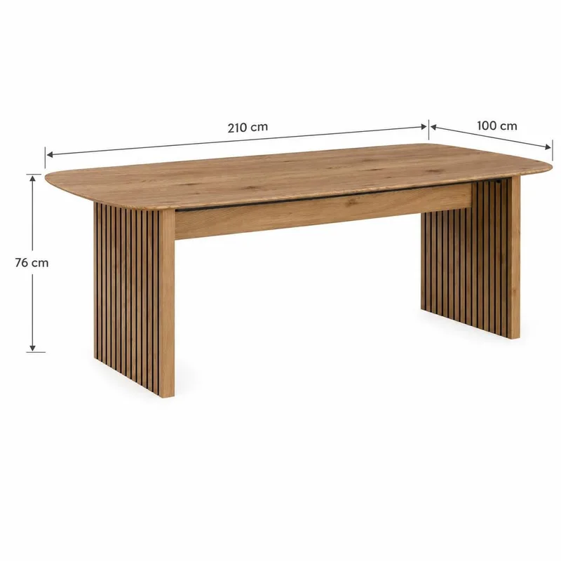 Richeto Ribbat Matbord 210x100 cm med Trä- och Ekutseende - Natur - Möbler - Bord