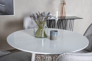 Ridones Matgrupp 100 cm Rund inkl 4 Valera Stolar - Vit/Grå - Möbler - Matplats - Matgrupp & matbord med stolar