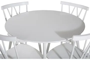 Ridones Matgrupp 100 cm Rund inkl 4 Ypas Stolar - Vit/Grå - Möbler - Matplats - Matgrupp & matbord med stolar