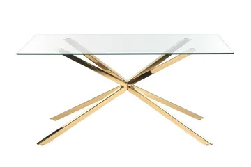 Rimbey Matbord 90x160 cm - Transparent/Guld - Möbler - Matplats - Matbord & köksbord