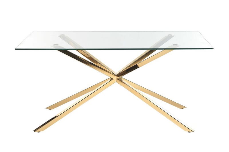 Rimbey Matbord 90x160 cm - Transparent/Guld - Möbler - Matplats - Matbord & köksbord