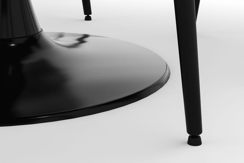 Ringstad Rund Matgrupp 100cm med 4 Alsarp Matstolar - Svart - Möbler - Matplats - Matgrupp & matbord med stolar