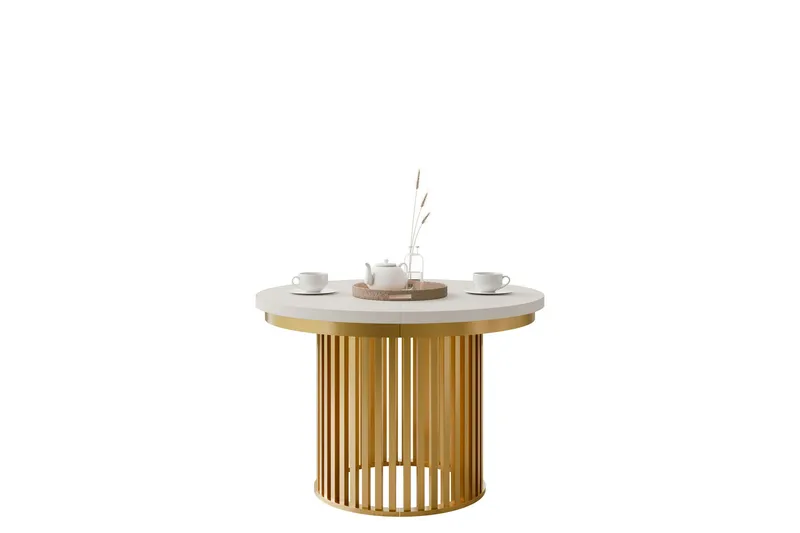 Rivale Matbord 100 cm Rund - Beige/Guld - Möbler - Matplats - Matbord & köksbord