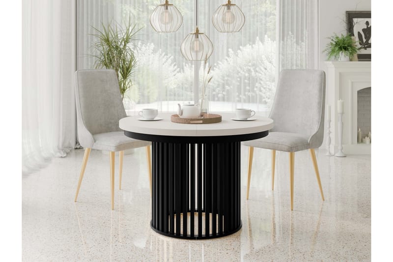 Rivale Matbord 100 cm Rund - Beige/Svart - Möbler - Matplats - Matbord & köksbord