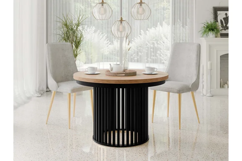 Rivale Matbord 100 cm Rund - Brun/Svart - Möbler - Matplats - Matbord & köksbord