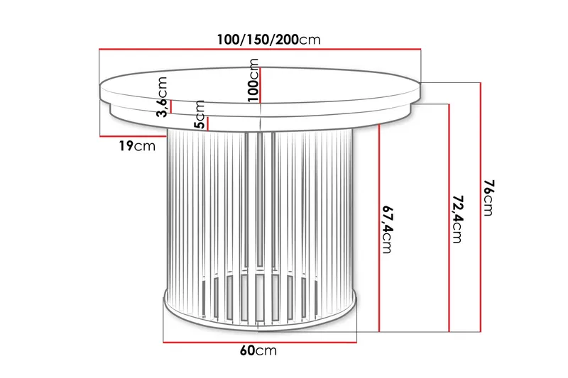 Rivale Matbord 100 cm Rund - Brun/Svart - Möbler - Matplats - Matbord & köksbord