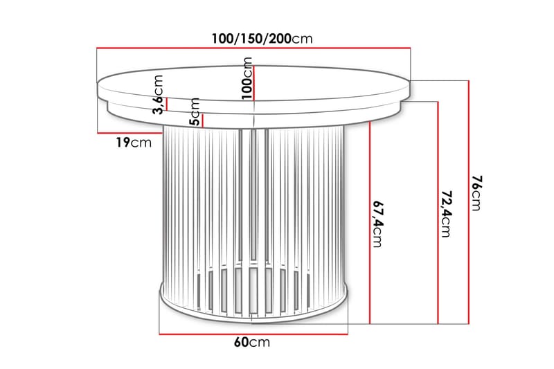 Rivale Matbord 100 cm Rund - Brun/Svart - Möbler - Matplats - Matbord & köksbord
