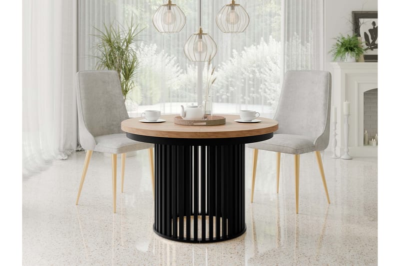 Rivale Matbord 100 cm Rund - Brun/Svart - Möbler - Matplats - Matbord & köksbord