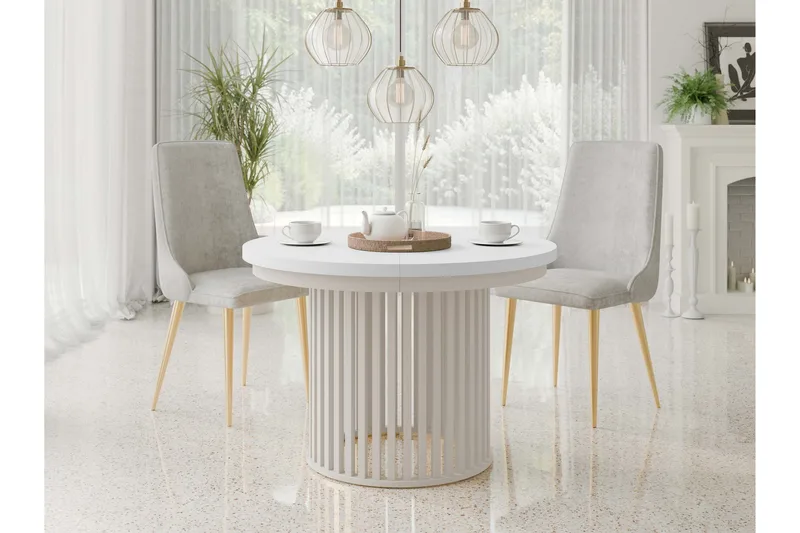 Rivale Matbord 100 cm Rund - Vit/Beige - Möbler - Matplats - Matbord & köksbord