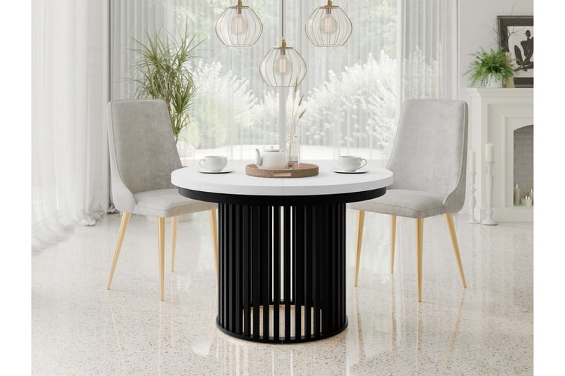 Rivale Matbord 100 cm Rund - Vit/Svart - Möbler - Matplats - Matbord & köksbord