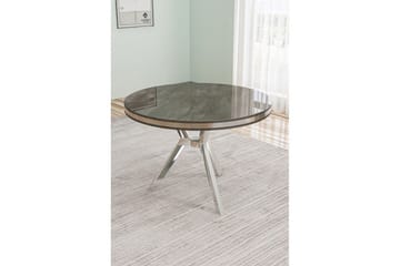 Rivor Litet Runt Matbord 90 cm med Marmorutseende - Grå / Silver - Möbler - Matplats - Matbord & köksbord