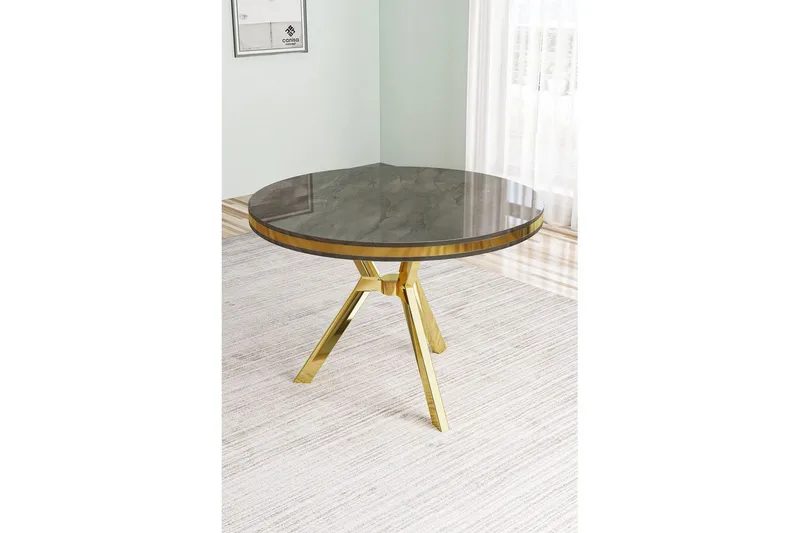 Rivor Matbord 90 cm Rund - Antracit/Guld - Möbler - Matplats - Matbord & köksbord