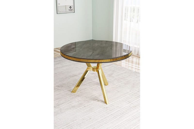 Rivor Matbord 90 cm Rund - Antracit/Guld - Möbler - Matplats - Matbord & köksbord