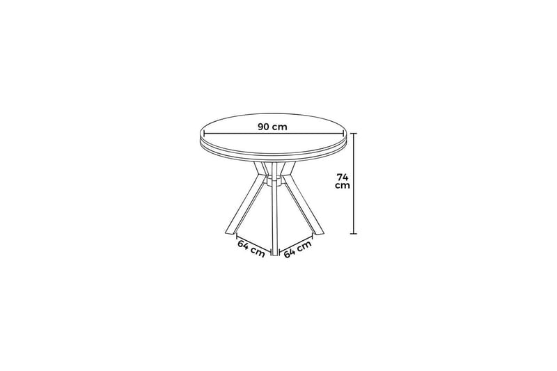 Rivor Matbord 90 cm Rund - Antracit/Krom - Möbler - Matplats - Matbord & köksbord