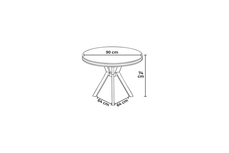 Rivor Matbord 90 cm Rund - Antracit/Krom - Möbler - Matplats - Matbord & köksbord