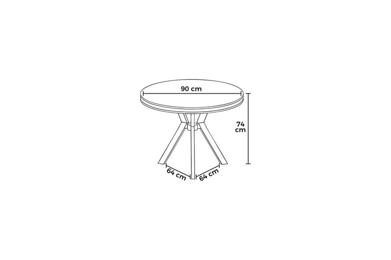 Rivor Matbord 90 cm Rund - Vit Marmor/Krom - Möbler - Matplats - Matbord & köksbord