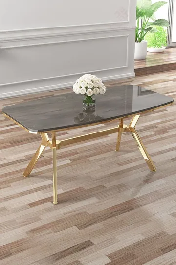 Rolin Matbord 160 cm - Antracit/Guld - Möbler - Matplats - Matbord & köksbord
