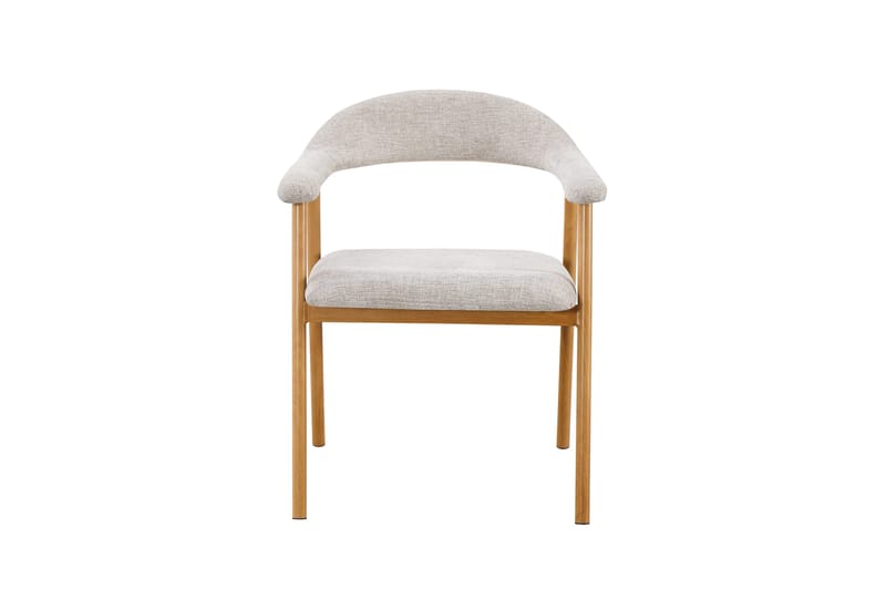 Ronja Matstol i metall med tygsits - Beige/Ek - Möbler - Matplats - Matstol & köksstol