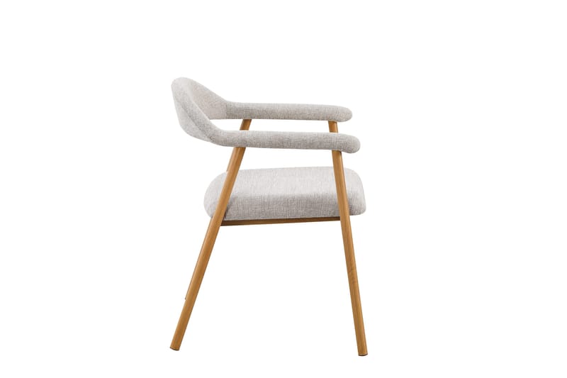 Ronja Matstol i metall med tygsits - Beige/Ek - Möbler - Matplats - Matstol & köksstol