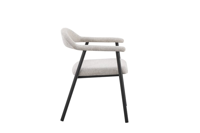 Ronja Matstol i metall med tygsits - Beige/Svart - Möbler - Matplats - Matstol & köksstol