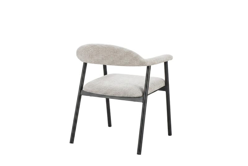 Ronja Matstol i metall med tygsits - Beige/Svart - Möbler - Matplats - Matstol & köksstol