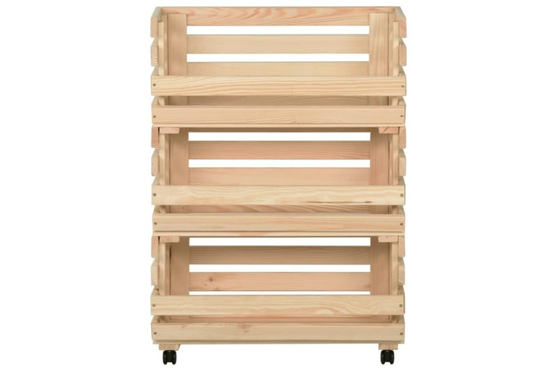 Grönsaksvagn 57x30x80 cm massiv furu - Brun - Möbler - Matplats - Rullbord & köksvagn