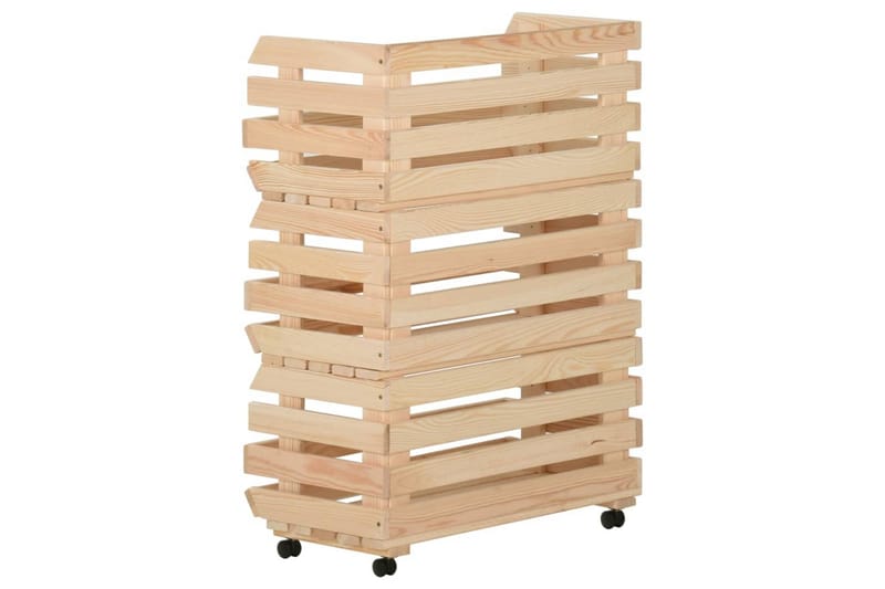Grönsaksvagn 57x30x80 cm massiv furu - Brun - Möbler - Matplats - Rullbord & köksvagn