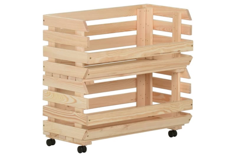 Grönsaksvagn 57x30x80 cm massiv furu - Brun - Möbler - Matplats - Rullbord & köksvagn