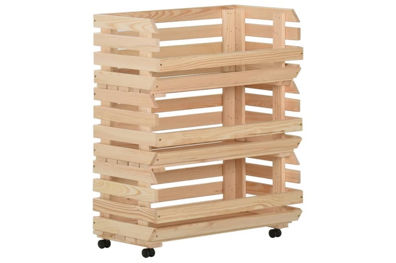 Grönsaksvagn 77x30x80 cm massiv furu - Brun - Möbler - Matplats - Rullbord & köksvagn