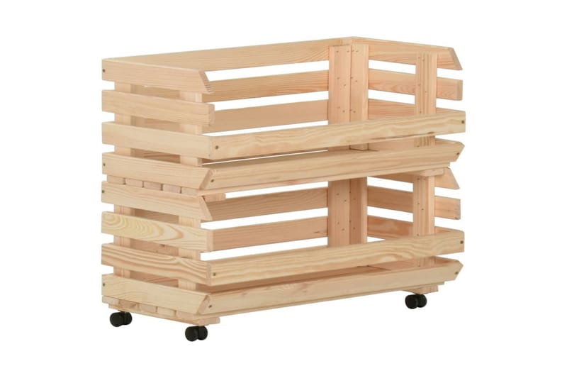 Grönsaksvagn 77x30x80 cm massiv furu - Brun - Möbler - Matplats - Rullbord & köksvagn