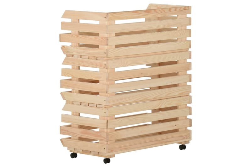 Grönsaksvagn 77x30x80 cm massiv furu - Brun - Möbler - Matplats - Rullbord & köksvagn