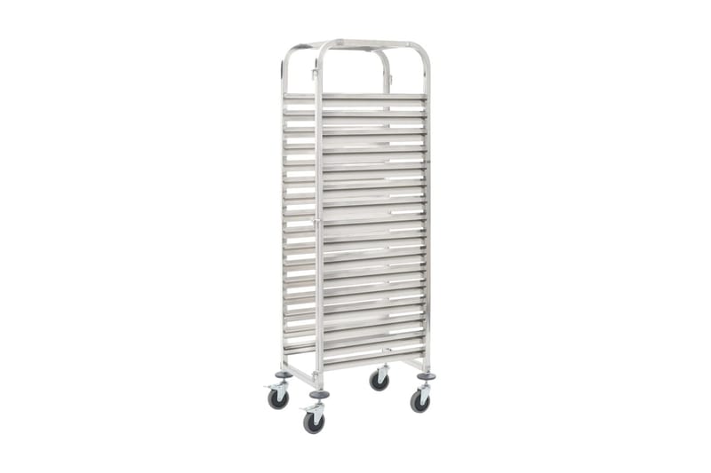 Köksvagn för 16 brickor 38x55x163 cm rostfritt stål - Silver - Möbler - Matplats - Rullbord & köksvagn