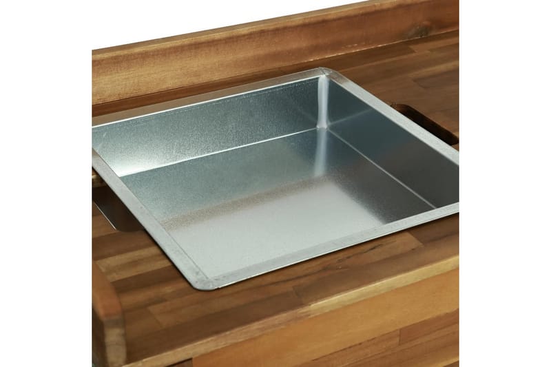 Köksvagn för trädgård massivt akaciaträ 92x43,5x141,5 cm - Brun - Möbler - Matplats - Rullbord & köksvagn