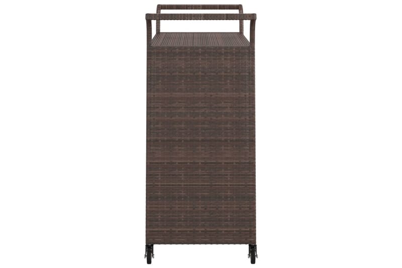 Serveringsvagn med låda brun 100x45x97 cm konstrotting - Brun - Möbler - Matplats - Rullbord & köksvagn