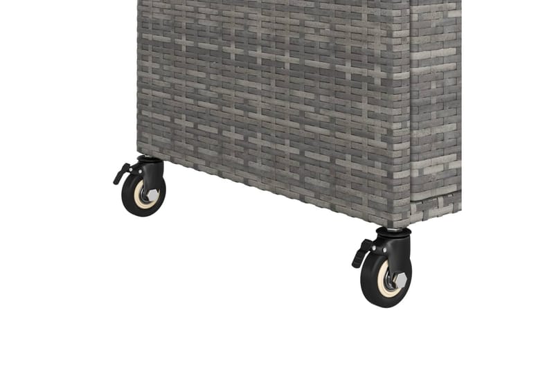 Serveringsvagn med låda grå 100x45x97 cm konstrotting - Grå - Rullbord & köksvagn - Serveringsvagn & drinkvagn