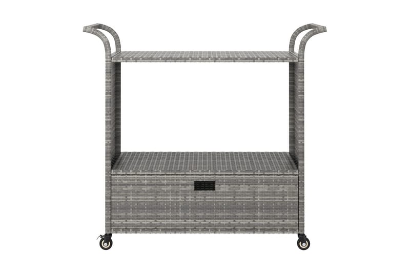 Serveringsvagn med låda grå 100x45x97 cm konstrotting - Grå - Möbler - Matplats - Rullbord & köksvagn