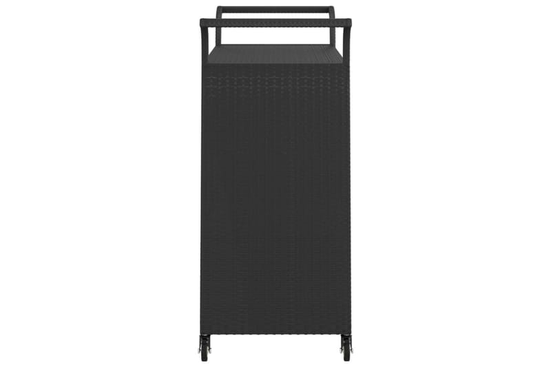 Serveringsvagn med låda svart 100x45x97 cm konstrotting - Svart - Möbler - Matplats - Rullbord & köksvagn