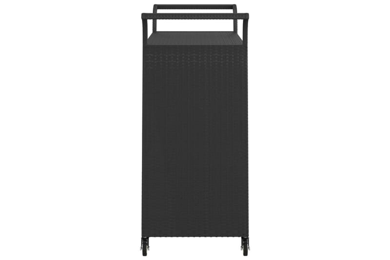 Serveringsvagn med låda svart 100x45x97 cm konstrotting - Svart - Rullbord & köksvagn - Serveringsvagn & drinkvagn