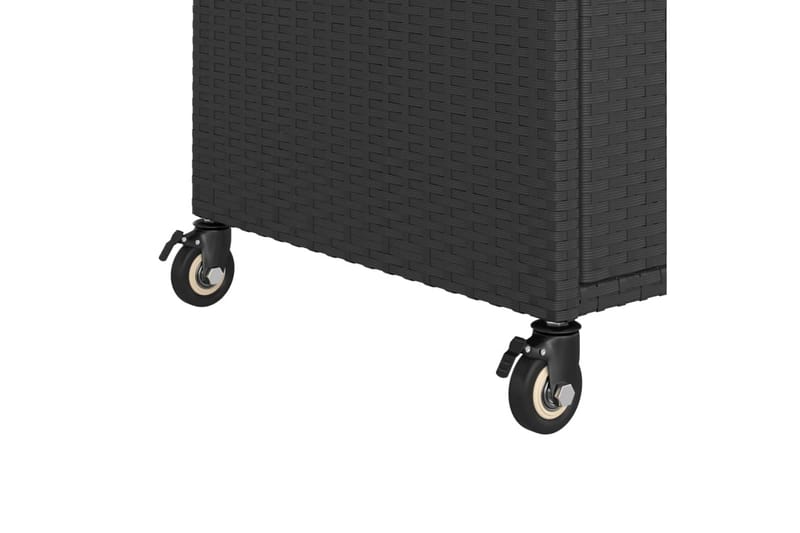 Serveringsvagn med låda svart 100x45x97 cm konstrotting - Svart - Rullbord & köksvagn - Serveringsvagn & drinkvagn