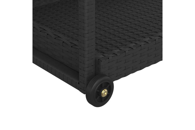 Serveringsvagn svart 100x45x83 cm konstrotting - Svart - Rullbord & köksvagn - Serveringsvagn & drinkvagn