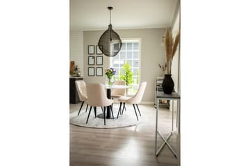 Runa Matgrupp inkl 4 Valerie Lyx Sammetsstolar - Svart/Beige - Möbler - Matplats - Matgrupp & matbord med stolar